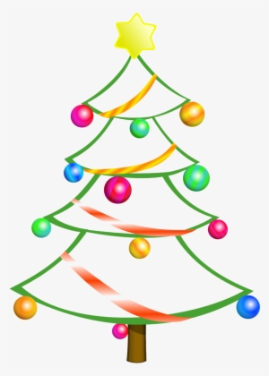 Modern Christmas Tree Clipart Free - Christmas Tree 2 Shower Curtain #2197352