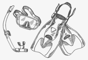 Snorkel Drawing Snorkeling Gear Png Royalty Free Download - Diving Mask #2198248