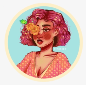 I Really Like Flowers - Girl With Flowers Drawing #2198974