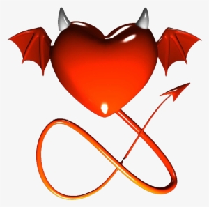 Heart With Devil Horns Tattoo - Rabo Diabo Png #220339