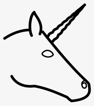 Clip Art Black And White Library Profile Big Image - Draw A Unicorn Head Easy #220579