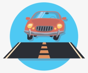 Car And Road Icon Graphic Free Download - Car On Road Clip Art #220979