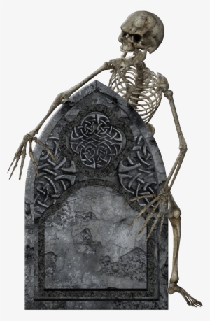 Jpg Library Library Headstone And Skeleton Png Stickpng - Halloween Card With Witch And Skeleton Card #221342