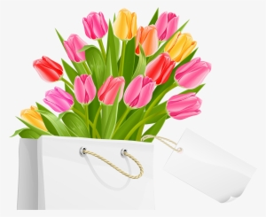 Spring Bag With Tulips Png Clipart Picture Tulip Clipart, - Happy Women's Day Clip Art #221589