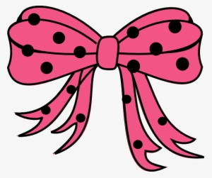 Dots Clipart Black Hair Bow - Pink And Black Polka Dots Bow #222219