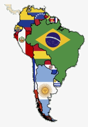 Flag Map Of South America Plus Flag Maps From Around - Latin America Flag Png #224161
