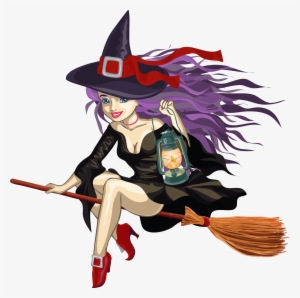 Cute Witch On A Broom #224718