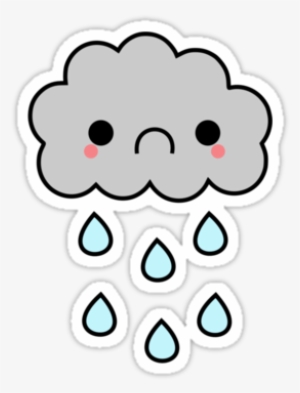 Cloud Clipart Sad - Cartoon Sad Rain Cloud #225228