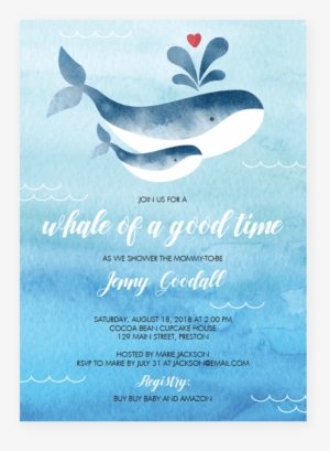 Whale Baby Shower Invitation Template By Littlesizzle - Gender Neutral Whale Baby Shower Invites #225390