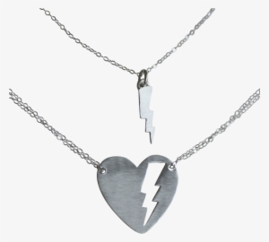 Fierce Heart Necklace With Lightning Bolt #226572