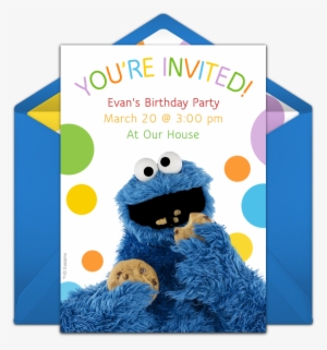 Cookie Monster Online Invitation - Cookie Monster Png #226863