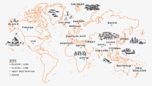 Kat Marshello Bizarre Journeys Travel World Map - Blank Map Of The World #227740
