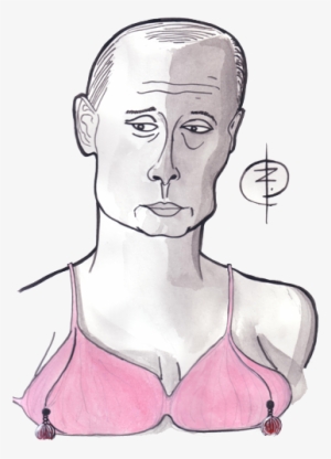 Vladimir Putin In A Pink Bra - Cartoon Putin Png #228137