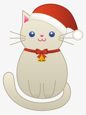 Kittens Clipart Christmas Santa - Cute Christmas Cat Cartoon #229401