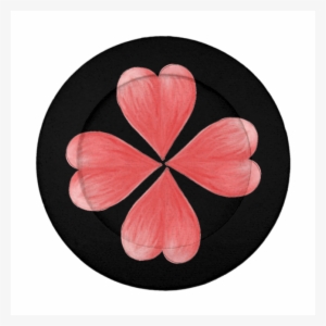 Red Watercolour Heart Flower On Black Background Pack - Hibiscus #229572