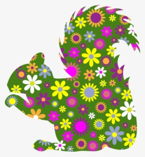 Squirrel With Flowers Clipart #229822