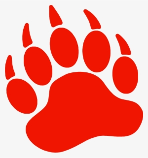 Bear Paw Dog Printing Clip Art - Red Bear Paw Print #2200511