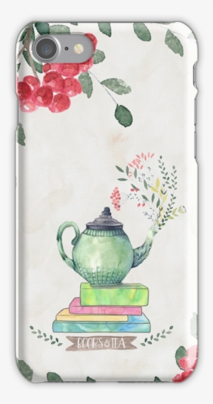 Books & Tea Watercolor Iphone 7 Snap Case - Books & Tea Watercolor Canvas Print - Small #2205409