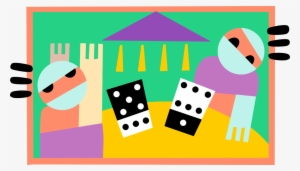 Vector Illustration Of Dominoes Dominos Game Played #2206493