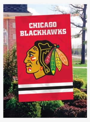 Chicago Blackhawks Applique Banner Flag - Atlanta Hawks Nba Applique Banner Flag (44x28) #2206758