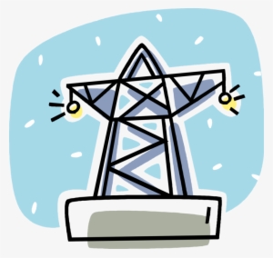 Vector Illustration Of Transmission Tower Carries Electrical #2208523