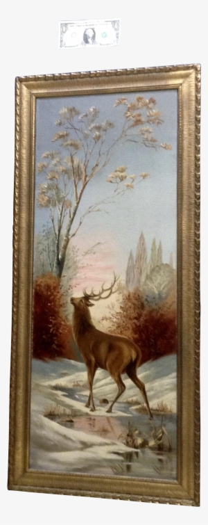 Bull Elk Getting Ready To Bugle, Large 1900's-1920's - Painting #2211575