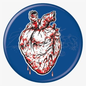 Bleeding Heart Zombie Button - Eyes Heart Brains Bloody Magnet 60073lh #2212594