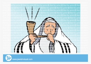 Blowing The Shofar Color - Shofar #2215924