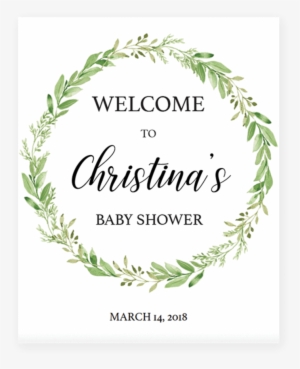 Green Wreath Welcome Sign Printable By Littlesizzle - Miniature Disc | Custom Name Necklace #2216040