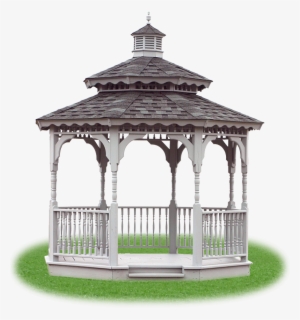Open Wood Double Roof Octagon Gazebo From Pine Creek - Wooden Gazebo #2216432