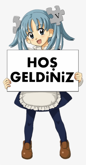 Wikipe Tan Holding A Welcome Sign Tr - Anime Girl Holding Sign #2216560