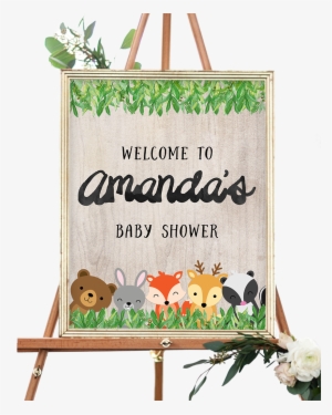 Woodland Welcome Sign - Woodland Welcome Baby Shower Sign #2216632