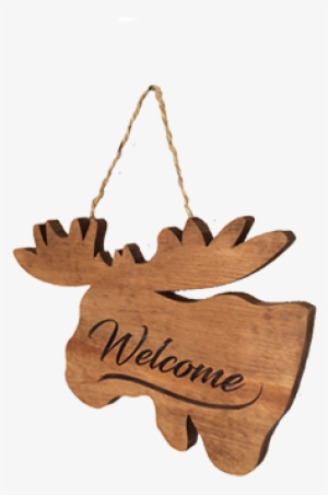 Wall Hanged Deer With Dark “welcome Sign” - Christmas Ornament #2216670