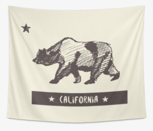 Wall Tapestry / California Republic State Flag / Vintage - California Republic Drawing #2216845