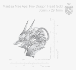 Mantisa Mae Apal Pin- Dragon Head Silver 30mm - Sketch #2218091