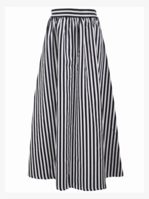 Black White Stripes Beach Skirt - Maxi Rok Zwart Wit Gestreept #2221199