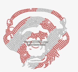 Orangutan With Red And White Stripes Iron-on Rhinestone - Illustration #2221422