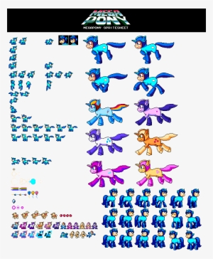 Khaomortadios, Crossover, Megaman, Megapony, Pixel - Mega Pony Sprites #2222111