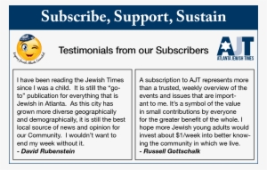 Subscribe, Support, Sustain - Atlanta Jewish Times #2223469