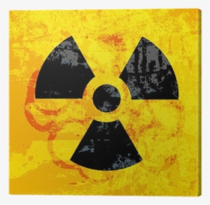 Radioactivity Symbol On Grungy Background Canvas Print - Biohazard Vector Logo #2225780