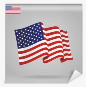 Flat And Waving American Flag - American Flag #2228450