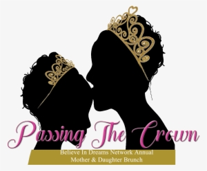 Passing The Crown Logo - Mother And Daughter Silhouette #2229671