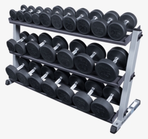 W/ Optional 3rd Tier And Round Rubber Dumbells - Body Solid Round Dumbbells #2237738