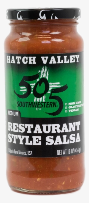 Hatch Valley Green Chile Restaurant Style Salsa 16oz - 505 Southwestern Salsa, Green Chile, Medium - 16 Oz #2238162
