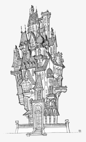 Clip Library Stock Visual Arts Castle Concept Art Illustration - Visual Development Line Art #2238434