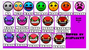 Main Difficulty Icons - Geometry Dash Demon Icon - Free Transparent PNG ...