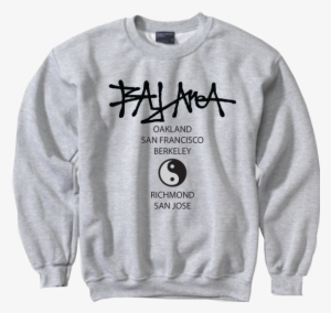 Bay Area Ying Yang Crew Neck Sweatshirt - Weatherproof 135 Comfort Fleece Crew - Heather[073], #2242668