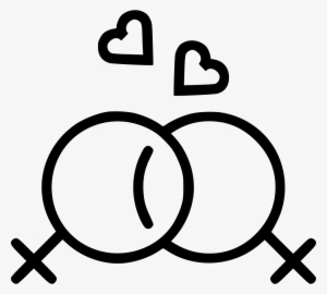 Lesbian Couple Heart Romantic Lgbt Comments - Love Couple Icon Png #2243618