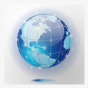 Mondo Globo Cristallo Blu Crystal Blue World Globe - Design #2243952