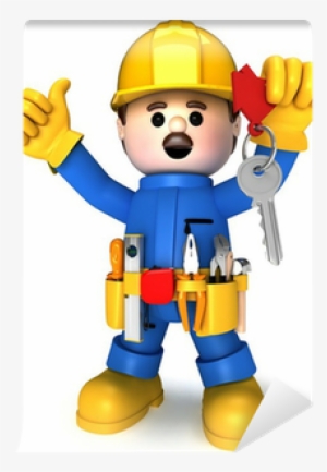 Fully Equiped Craftsman Mascot Vinyl Wall Mural • Pixers® - Drawing #2245294